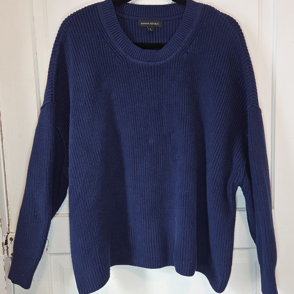 Banana Republic Deep Blue Crew Neck Sweater